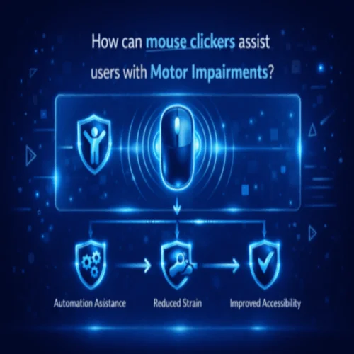 "How can mouse clickers assist users with motor impairments?