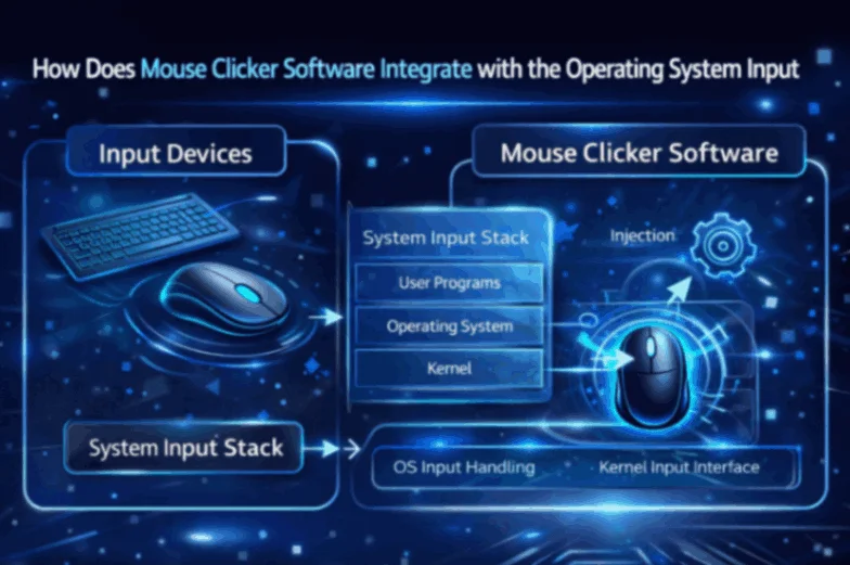 Mouse clicker integrate with the operating system input stack