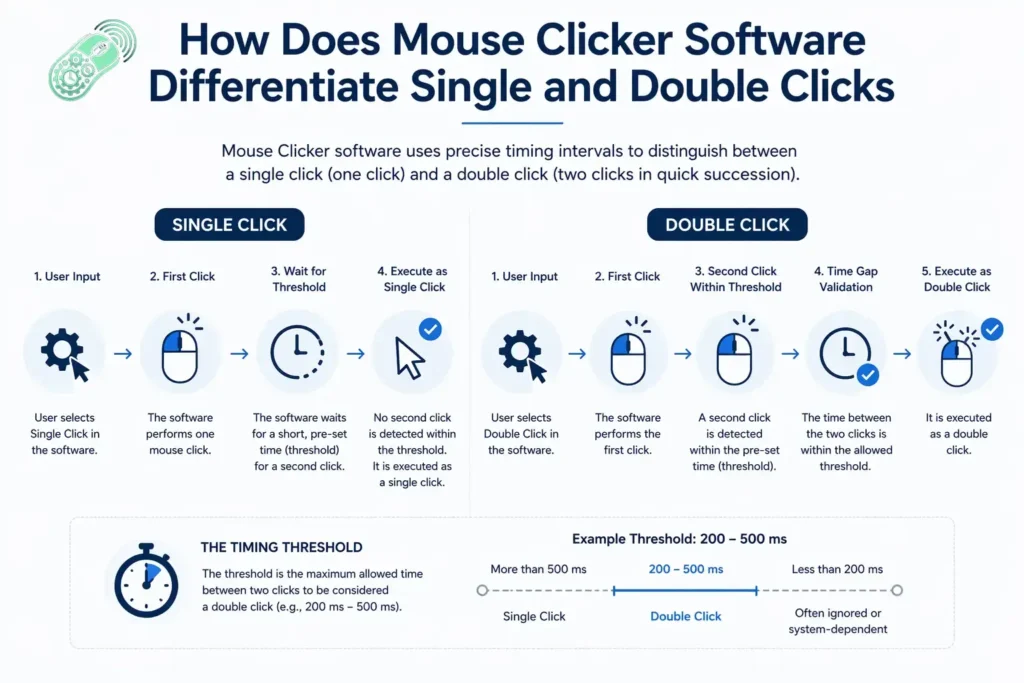 How Does Mouse Clicker Software Differentiate Single and Double Clicks?