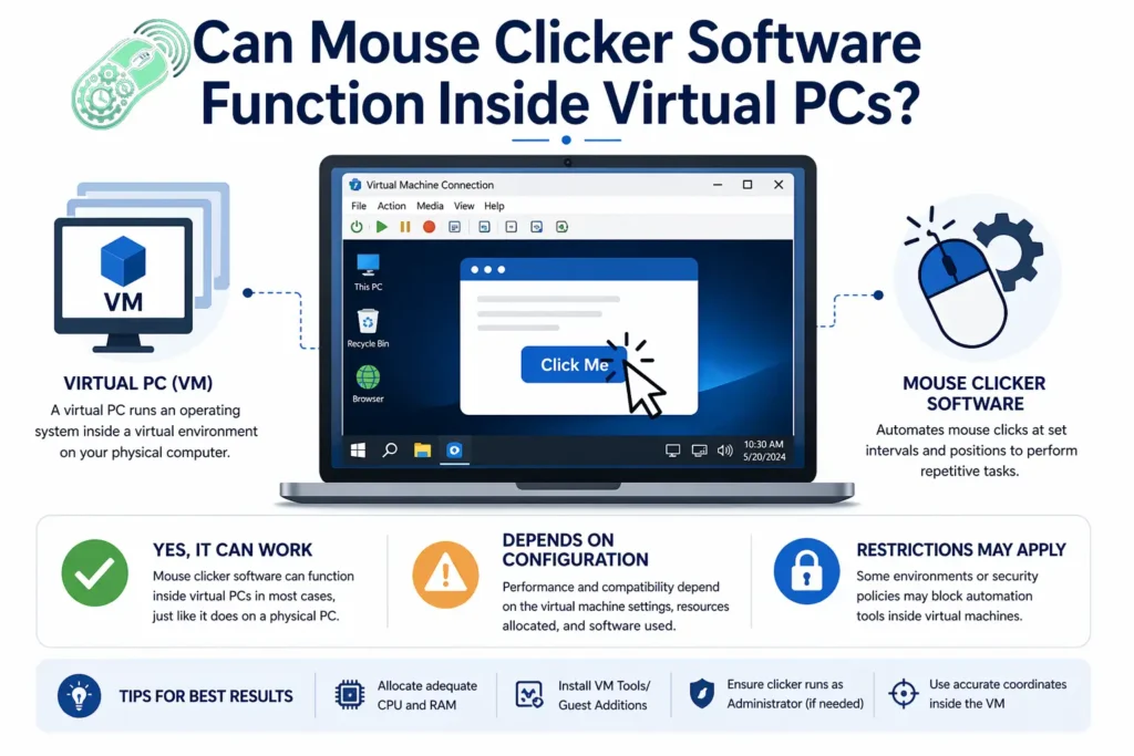 How Can mouse clicker software function inside virtual Pc's?