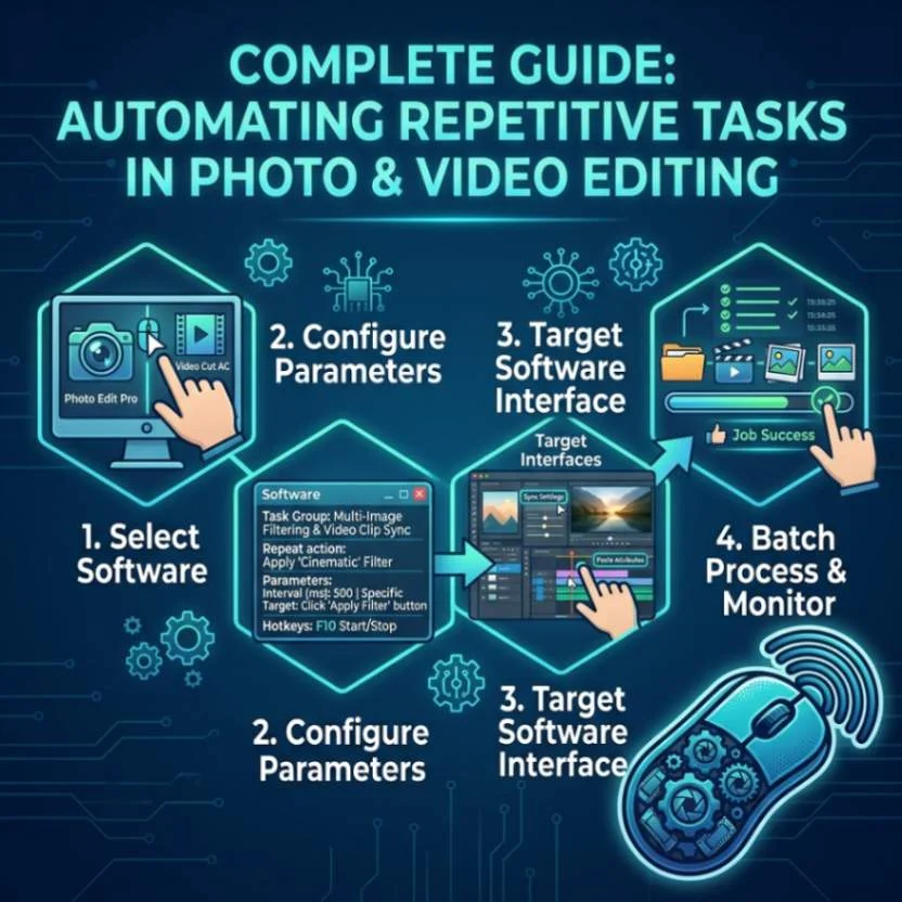 Mouse Clicker for Repetitive Photo and Video Editing Steps
